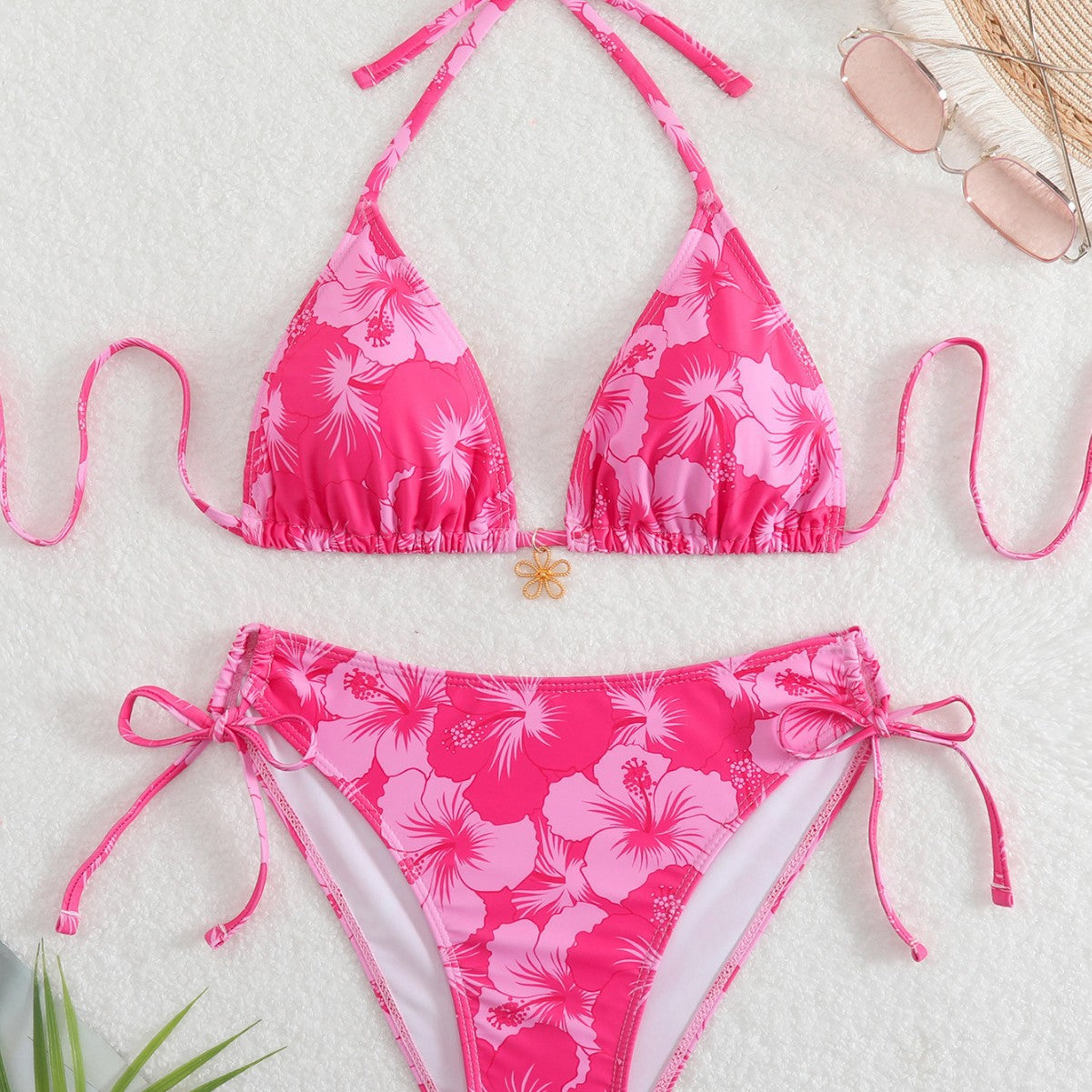 Bikini triangle femme avec design floral et bretelles réglables Echo Archiv