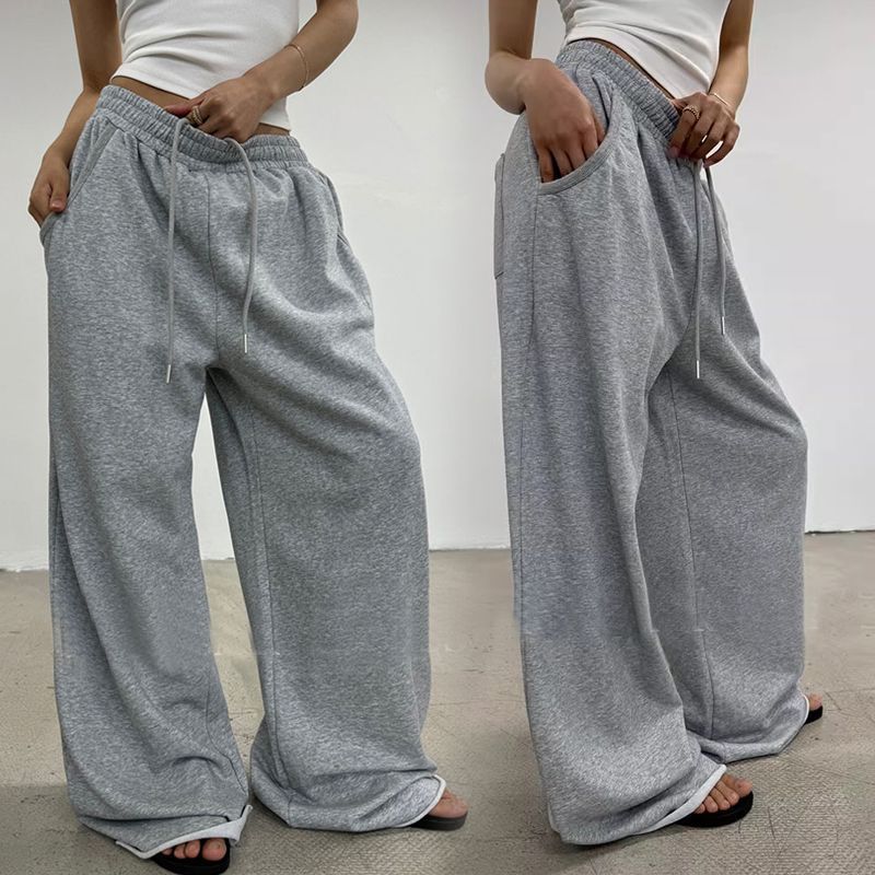 Pantalon lounge large taille haute pour femmes avec taille froncée et cordon de serrage Echo Archiv
