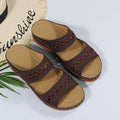 Sandales confortables pour femmes avec design de lanières décoratif et semelle intérieure rembourrée R&B