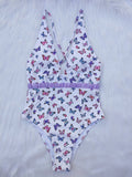 Maillot de bain femme taille haute avec imprimé papillon R&B