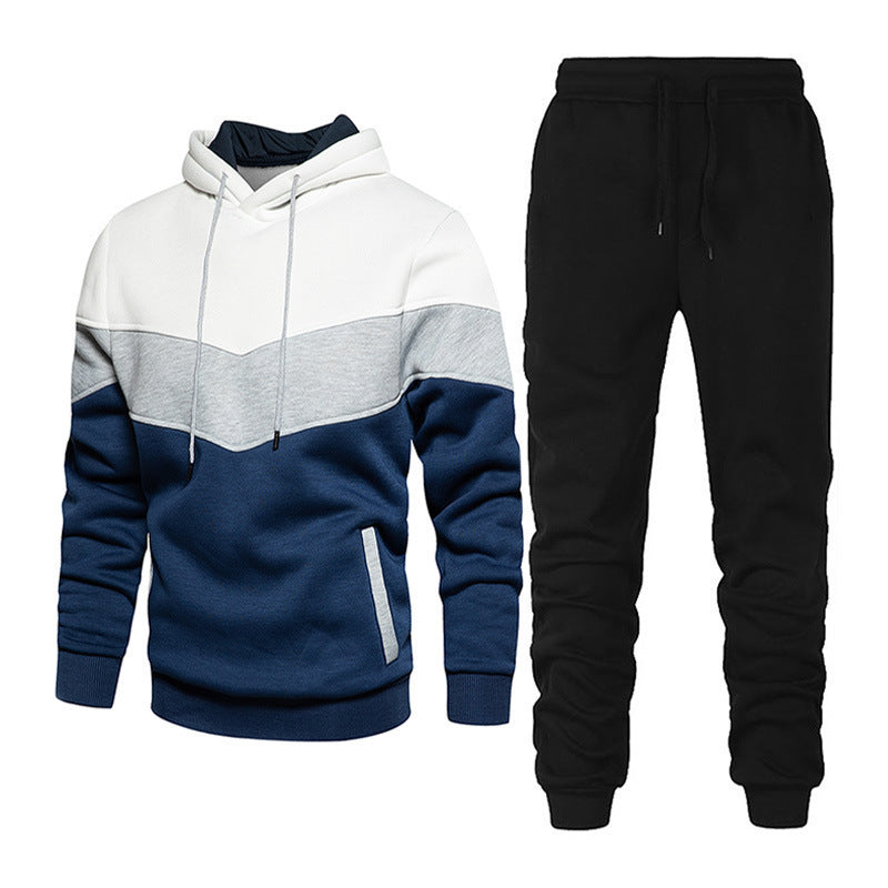 Ensemble athleisure pour hommes avec capuche en chevron, sweat à capuche en polaire et pantalon de jogging fuselé Echo Archiv