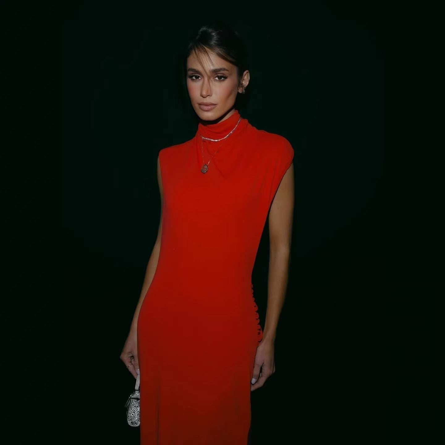 Robe de soirée femme ajustée avec élégant col Heidi-Mode