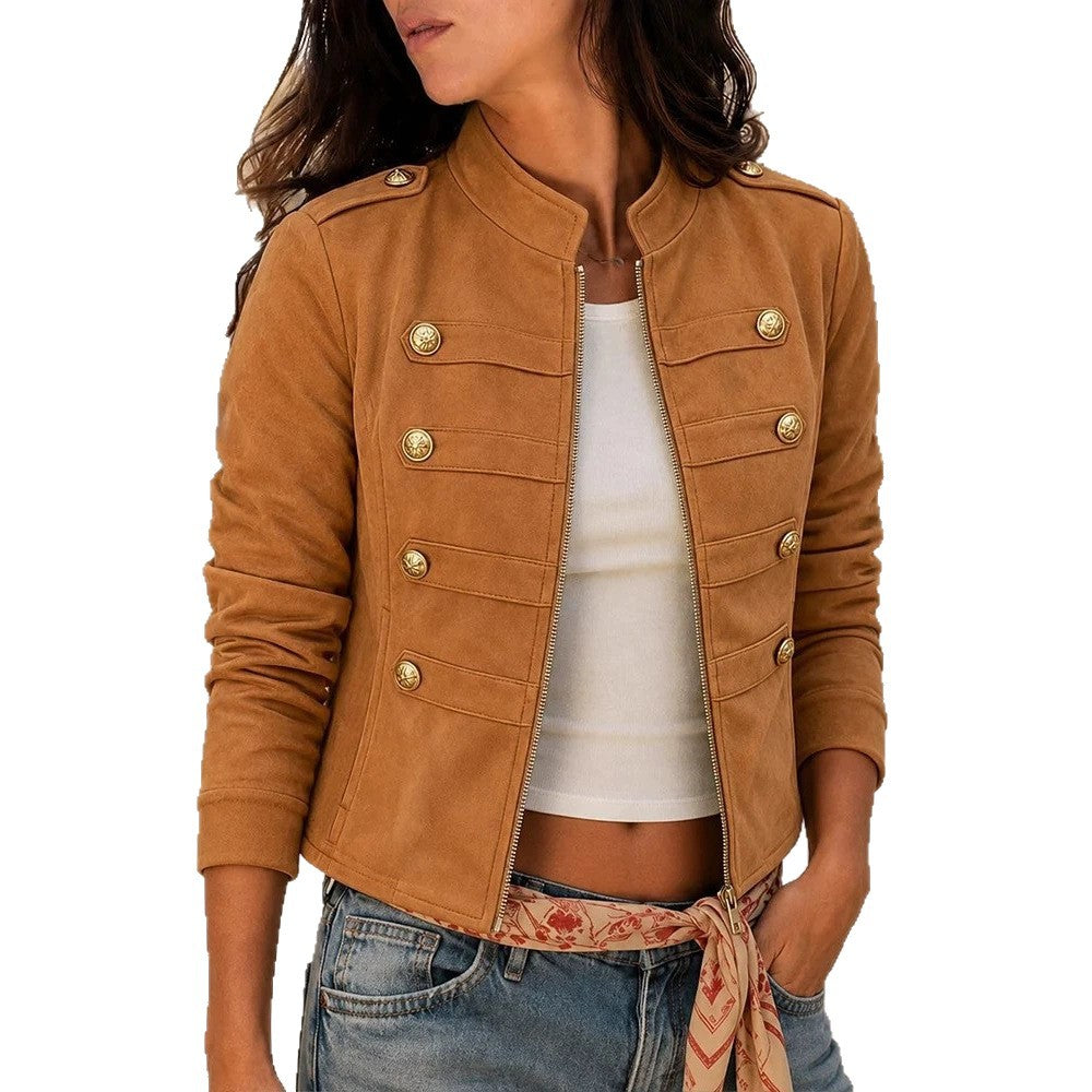 Veste à manches longues pour femmes avec boutons et poches