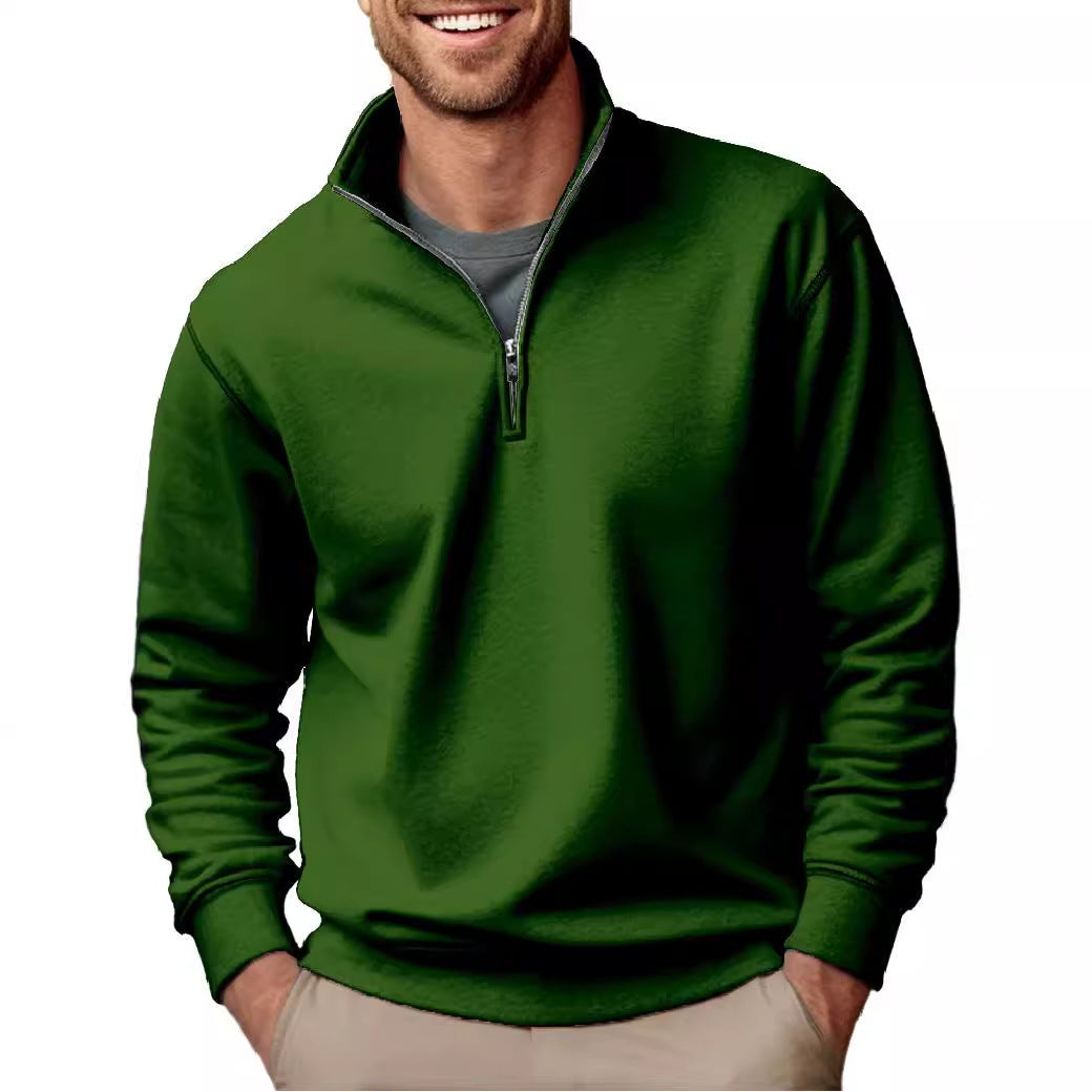 Sweat-shirt pour hommes à demi-zip avec col montant et doublure en polaire douce Echo Archiv