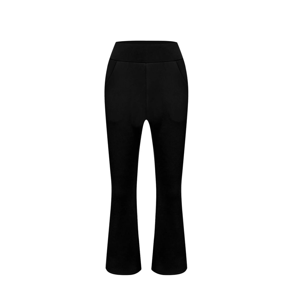 Pantalon de yoga taille haute pour femmes avec jambe évasée et poches Echoarchiv