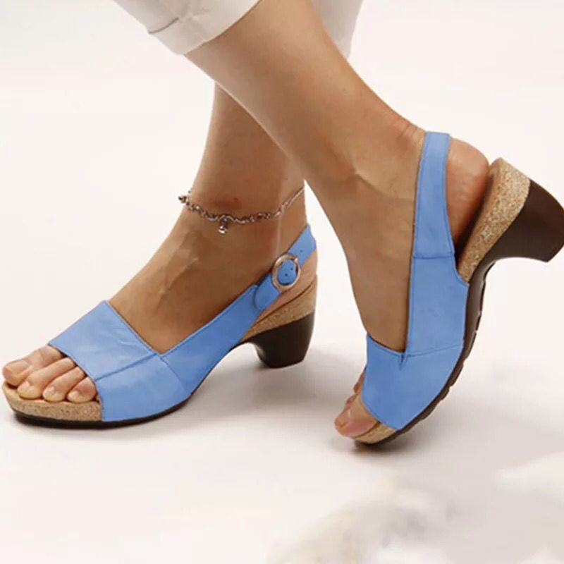 Sandales compensées confortables pour femmes avec sangle réglable et semelle anatomique R&B