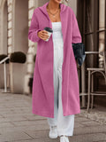 Manteau long oversize à capuche pour femmes avec devant ouvert et doux en polaire Echoarchiv