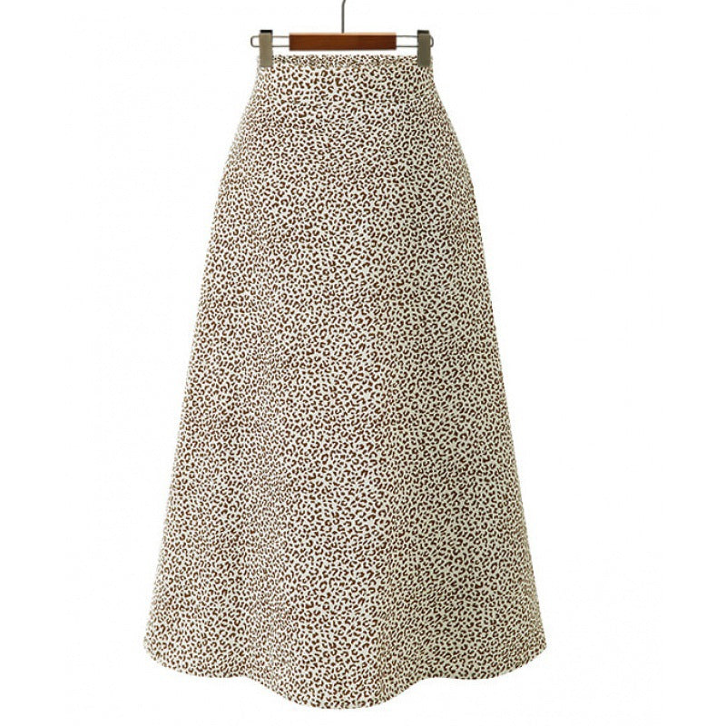 Jupe midi A-line taille haute pour femmes en tricot bouclé Echo Archive