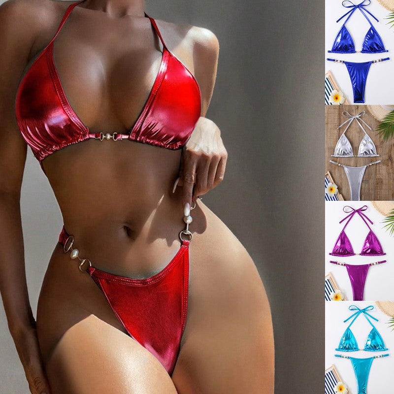 Bikini triangle femme avec des détails glamour R&B