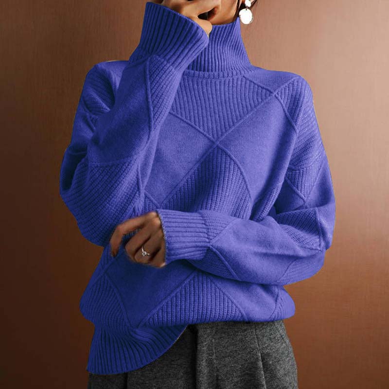 Karin - Pull Col Roulé Oversize Élégant