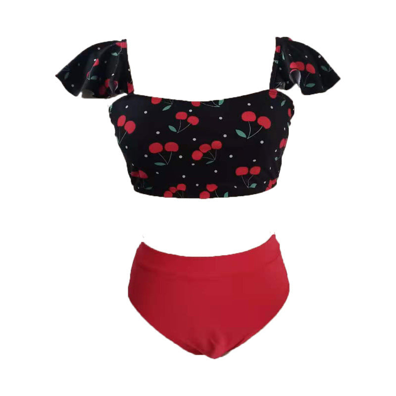 Ensemble de Tankini pour Femmes avec Détails Volumineux en Volants et Coupe de Haute Qualité R&B