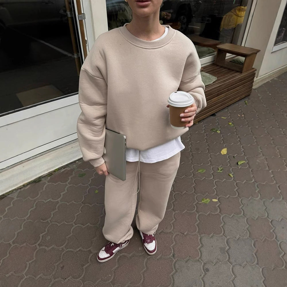 Ensemble Sweatshirt Oversize pour Femmes et Pantalon de Jogging Taille Haute en Mélange de Coton Brosse Echo Archiv
