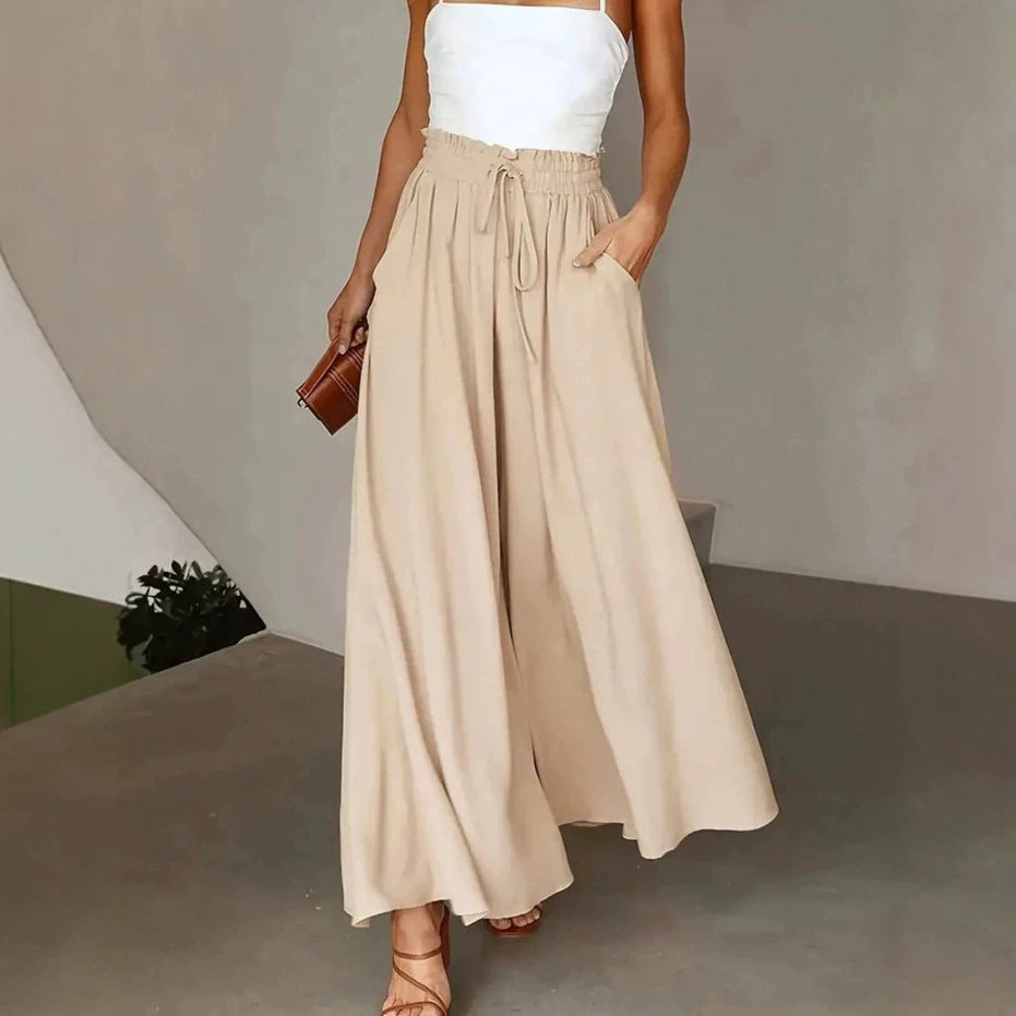Pantalon Palazzo fluide pour femmes avec taille paperbag et poches profondes Echo Archiv