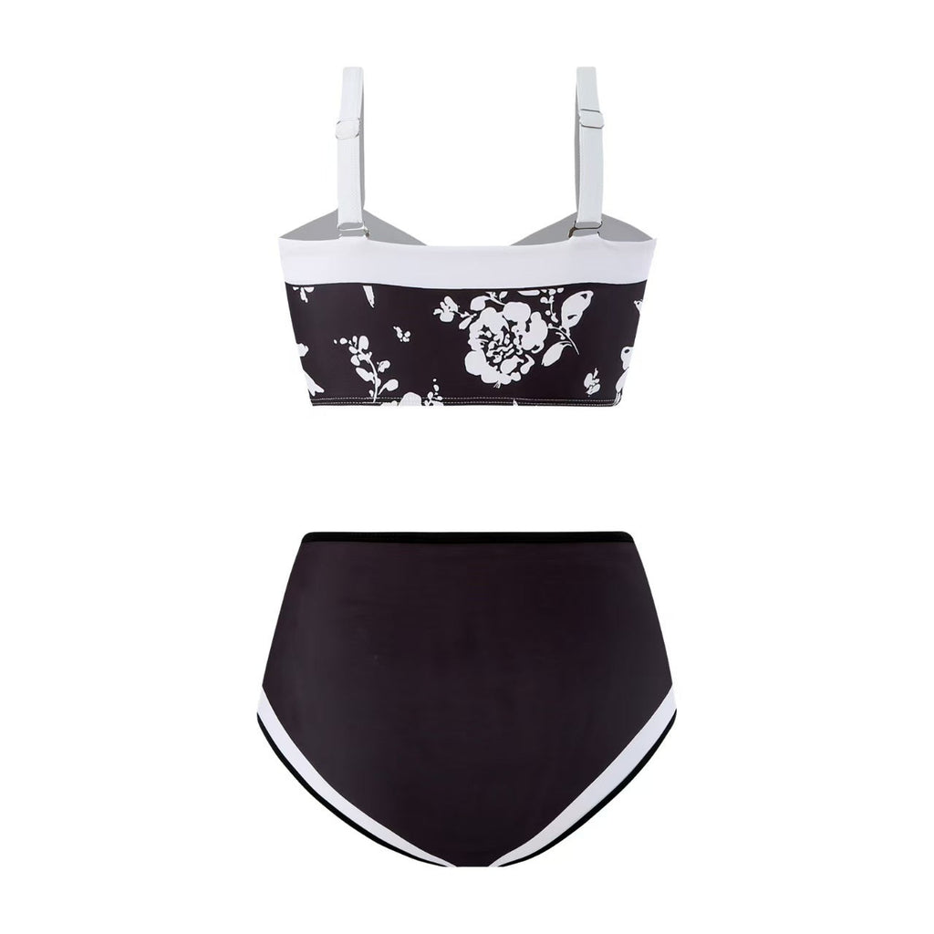 Ensemble de bikini taille haute pour femmes avec motif floral et bretelles réglables Echo Archiv