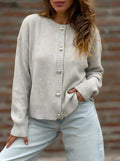 Veste en tricot stylée pour femmes avec fermeture à boutons