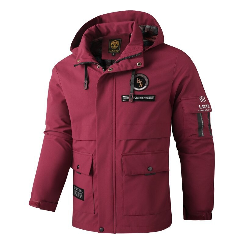 Parka imperméable pour hommes avec capuche, poches utilitaires multiples, poignets renforcés et membrane coupe-vent Echo Archiv