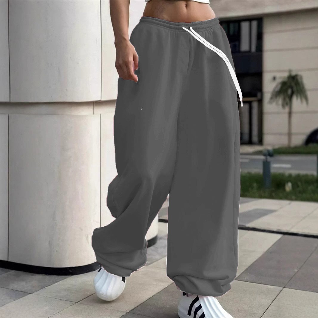 Pantalon de jogging large pour femmes avec ceinture confort haute, cordon de serrage et poignets élastiques Echo Archiv