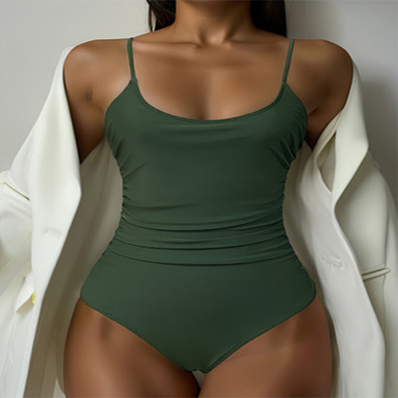 Maillot de bain une pièce pour femmes avec élégante fronce R&B