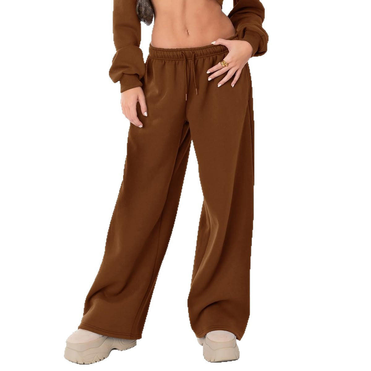 Pantalons de survêtement Wide-Leg à coupe décontractée pour femmes avec ceinture confortable, cordon de serrage et poches passepoilées Echo Archiv