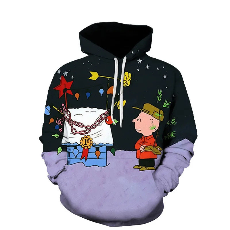 Pull à capuche de Noël ludique pour femmes avec motif coloré Echoarchiv