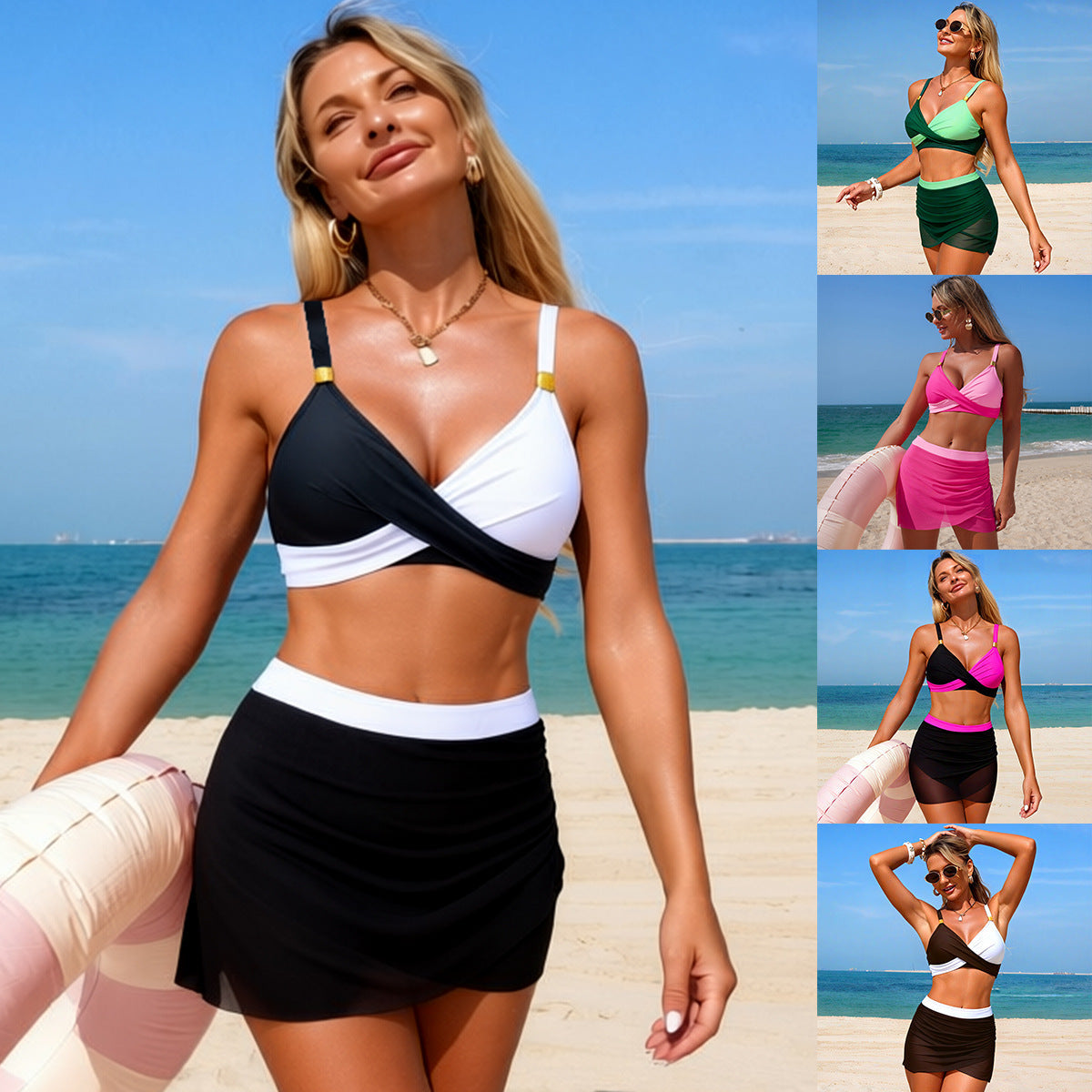 Bikini Sportif Femme avec Jupe Portefeuille Echo Archiv