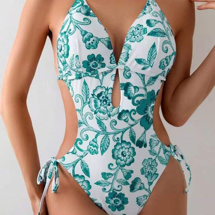Bikini femme à motifs floraux ludiques R&B