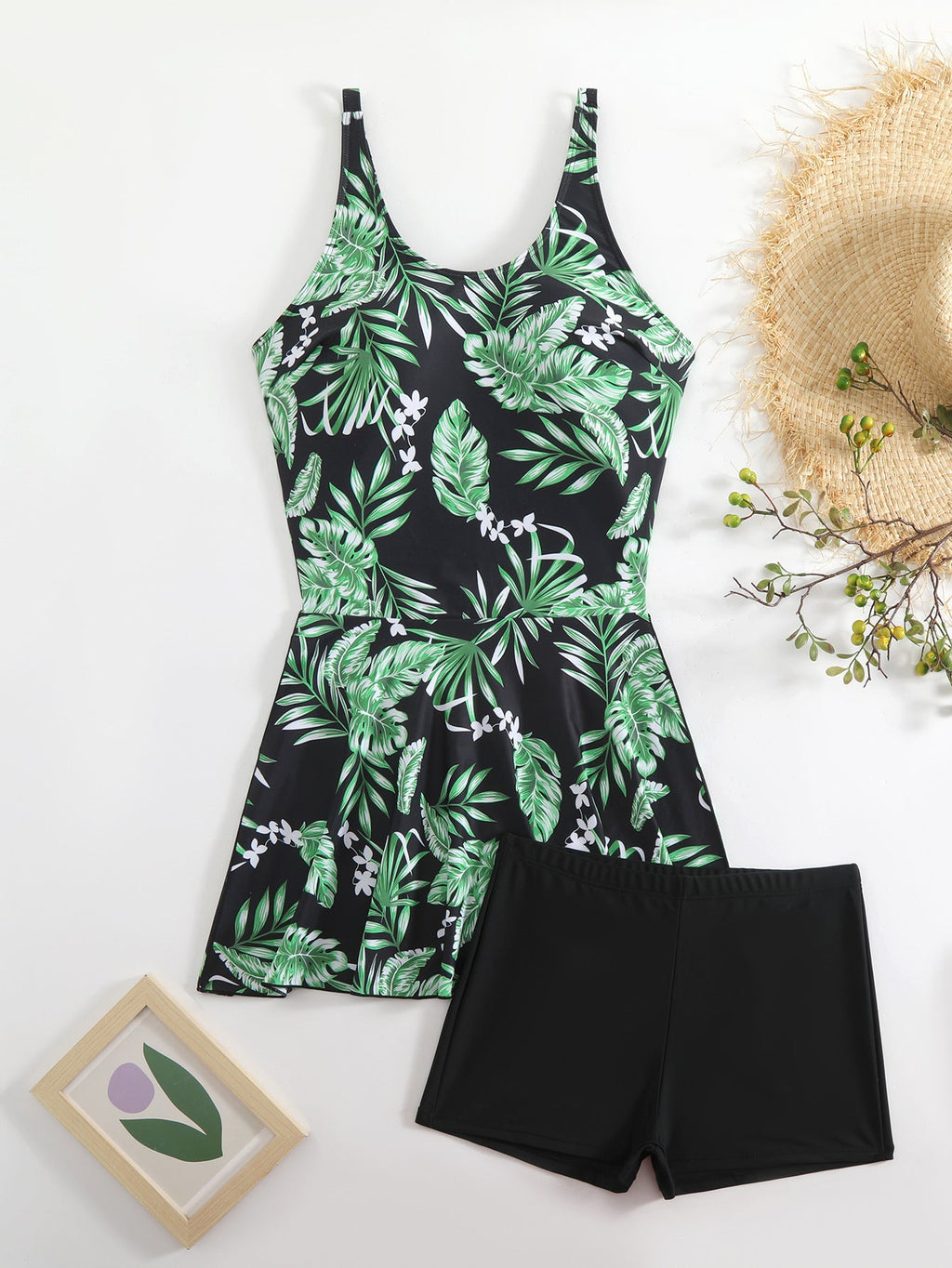 Maillot de bain femme avec motif floral et design short à la mode R&B