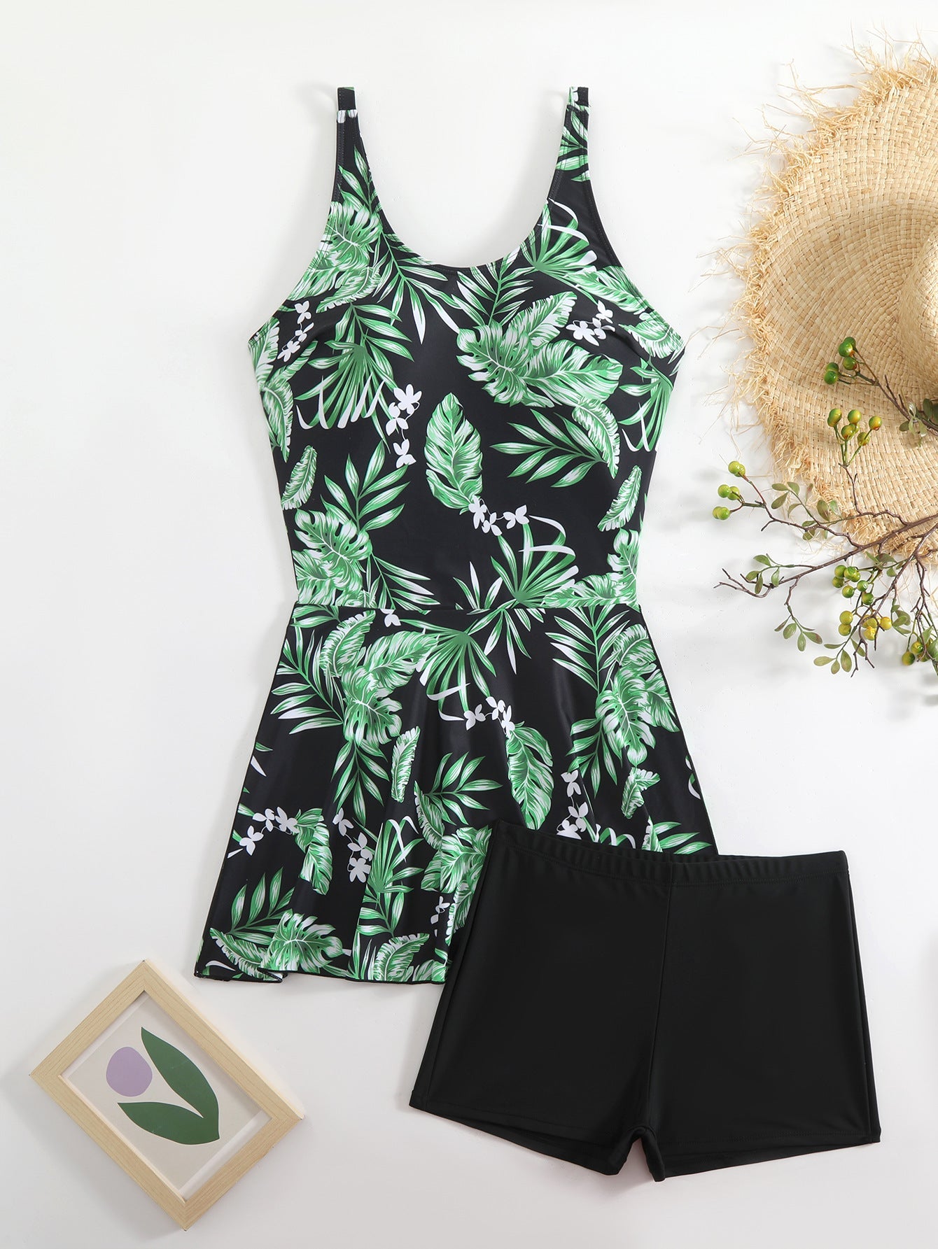 Maillot de bain femme avec motif floral et design short à la mode R&B