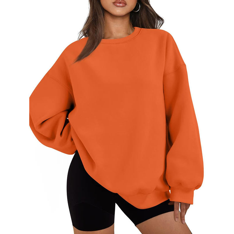 Sweatshirt oversized à col rond pour femmes avec épaules tombantes, doublure en polaire douce et bords côtelés Echo Archiv