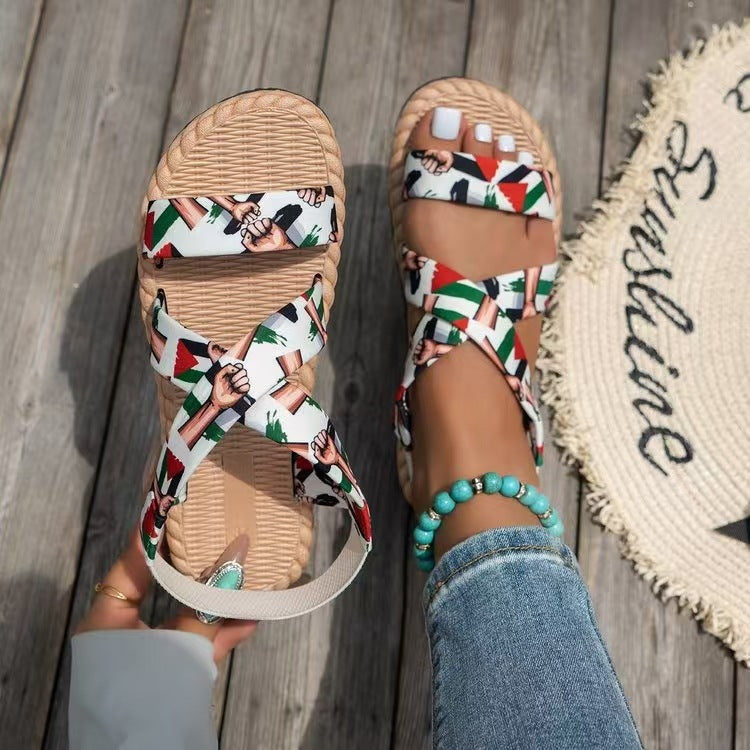 Sandales de plage pour femmes avec des brides élastiques et une semelle confortable R&B