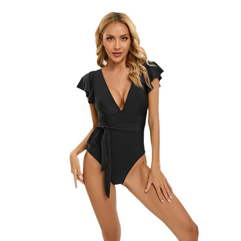 Maillot de bain une pièce élégant pour femmes avec volants et taille cintrée Echo Archiv