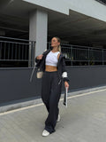 Pantalon de jogging pour femmes à taille haute et large avec pli marqué et taille élastique Echo Archiv