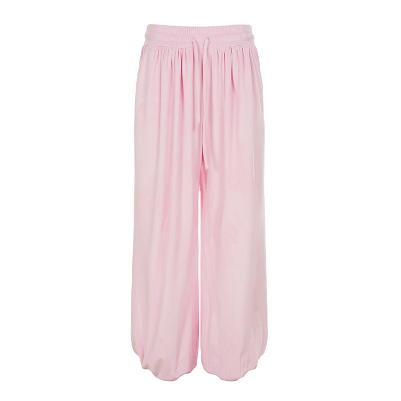 Pantalon palazzo lounge pour femmes avec ceinture confort élastique, cordon de serrage et ourlet ballon Echo Archiv