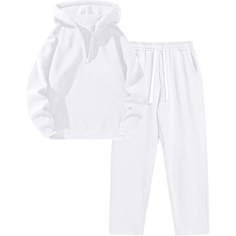 Ensemble de détente pour femmes avec demi-zip court, grande capuche et jogging taille haute tapered Echo Archiv