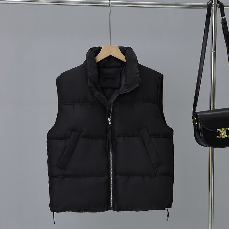 Veste courte matelassée boxy pour dames avec col châle haut, fermeture éclair cachée et ourlet ajustable Echo Archiv