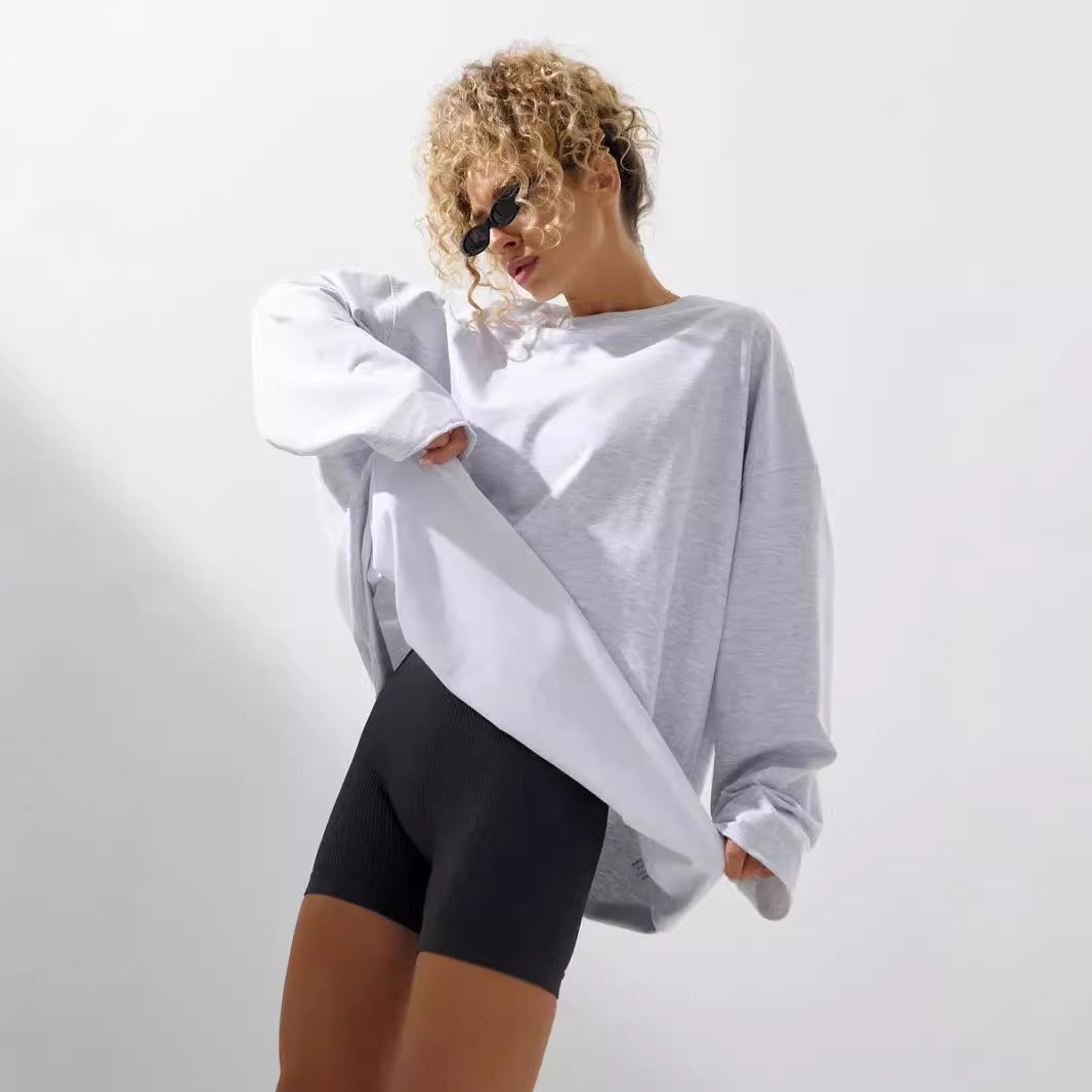 Sweatshirt ample pour femmes avec col rond et coupe oversize allongée Echo Archive