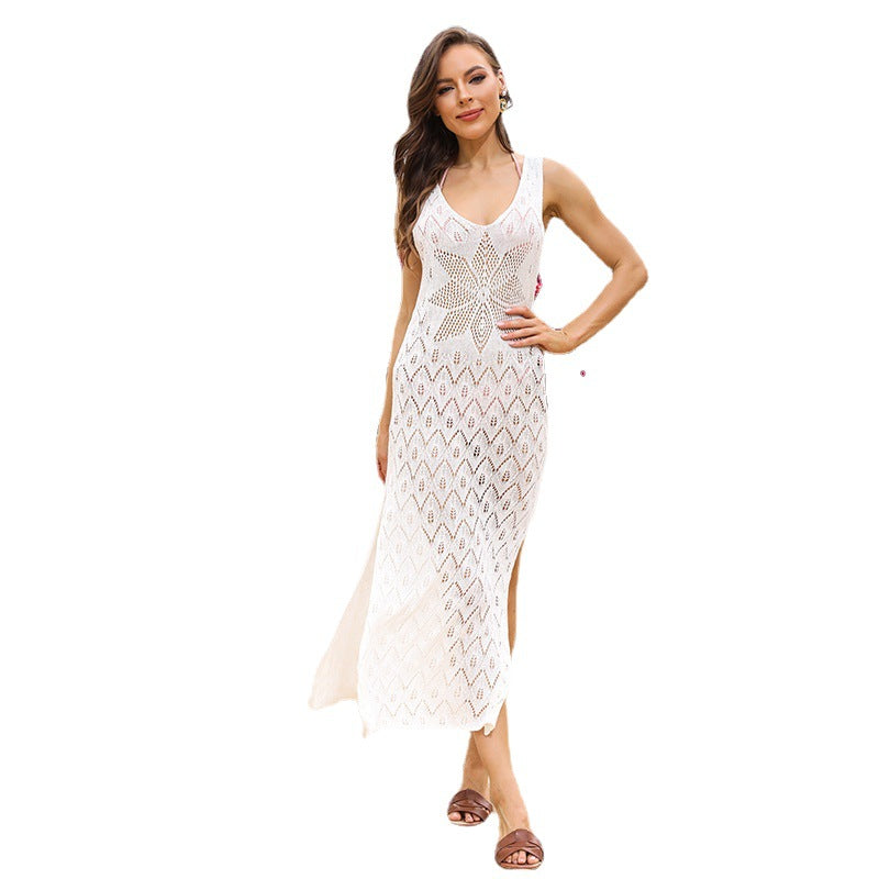 Robe en crochet élégante pour femmes avec décolleté profond R&B