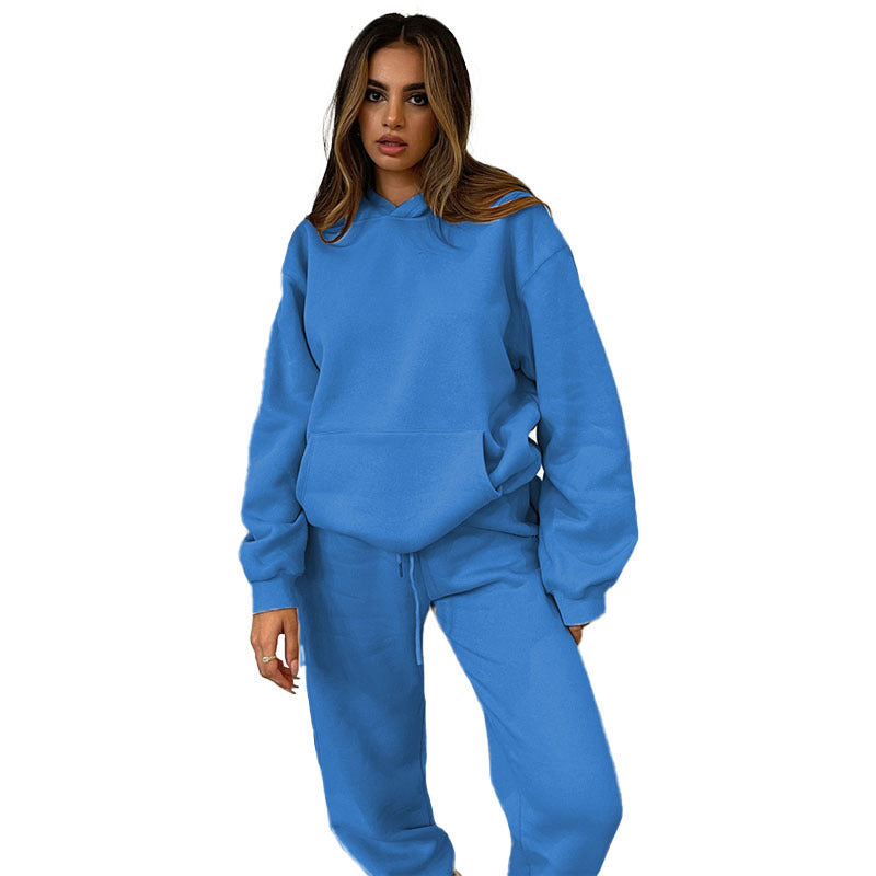 Ensemble de loungewear oversize décontracté pour femmes avec hoodie doublé en polaire et jogging taille haute Echo Archiv