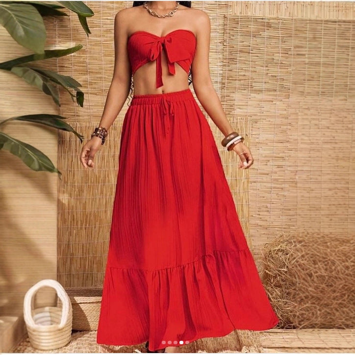 Ensemble Bandeau Femme avec Jupe Ample R&B