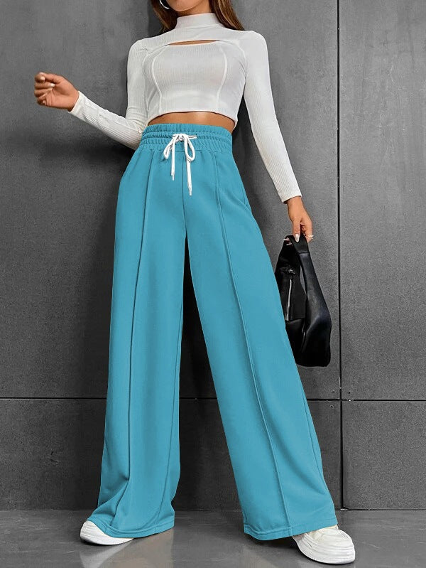 Pantalon jogging palazzo taille haute large pour femmes avec cordon de serrage et plis Echo Archiv