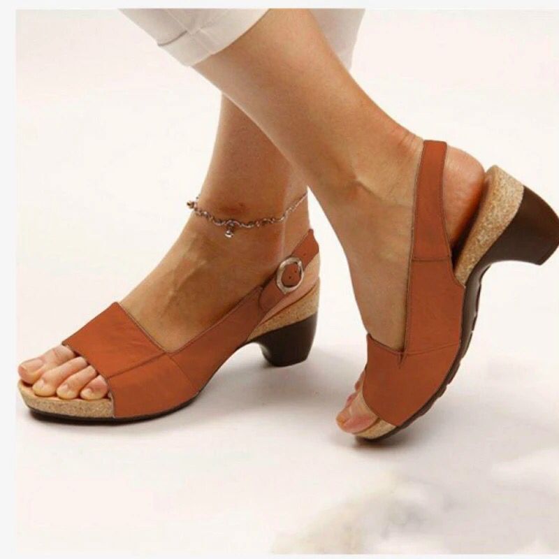 Sandales compensées confortables pour femmes avec sangle réglable et semelle anatomique R&B