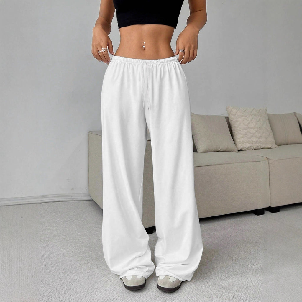 Pantalon Palazzo-Jogger taille haute pour femmes avec ceinture élastique, cordon de serrage et poches latérales Echo Archiv