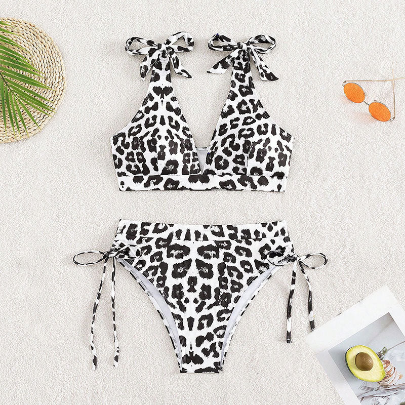 Bikini pour femmes à taille haute avec bretelles réglables R&B