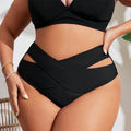 Bas de bikini taille haute pour femmes avec découpes séduisantes R&B