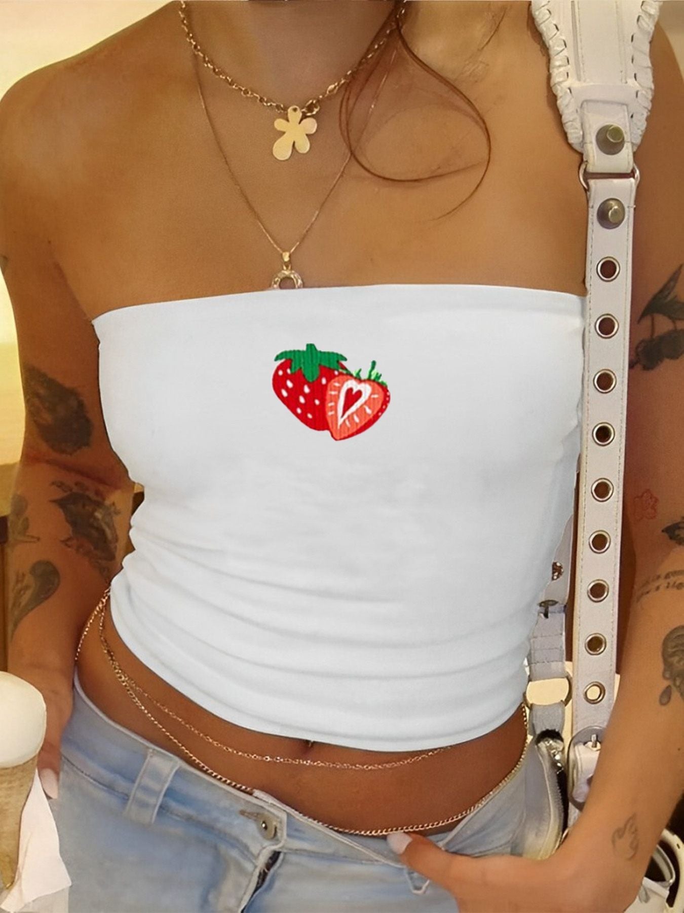 Haut bandeau pour femmes avec motif fruité et coupe ajustée R&B