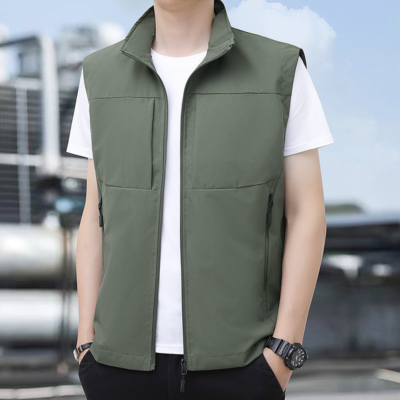 Veste de plein air légère et coupe-vent pour hommes avec col montant et poches zippées cachées Echo Archiv