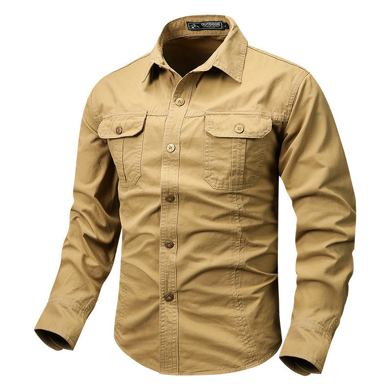 Chemise en toile robuste pour hommes avec poches poitrine doubles et boutonnière intégrale Echo Archiv