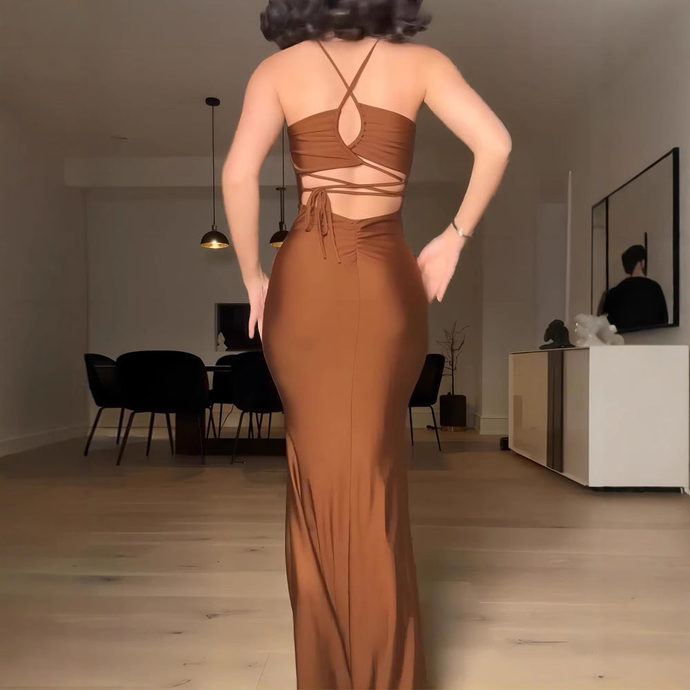 Robe maxi femme avec des bretelles fines et une coupe fluide Heidi-Mode