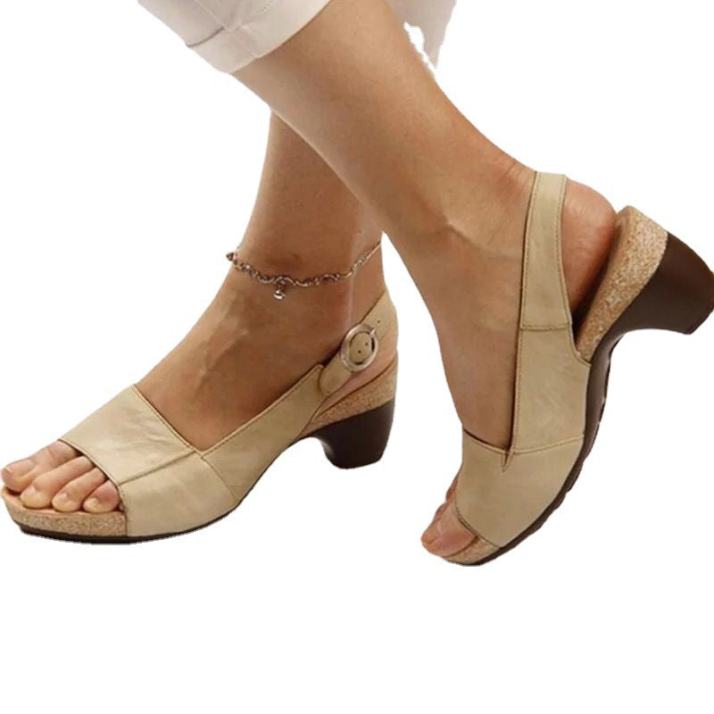 Sandales compensées confortables pour femmes avec sangle réglable et semelle anatomique R&B