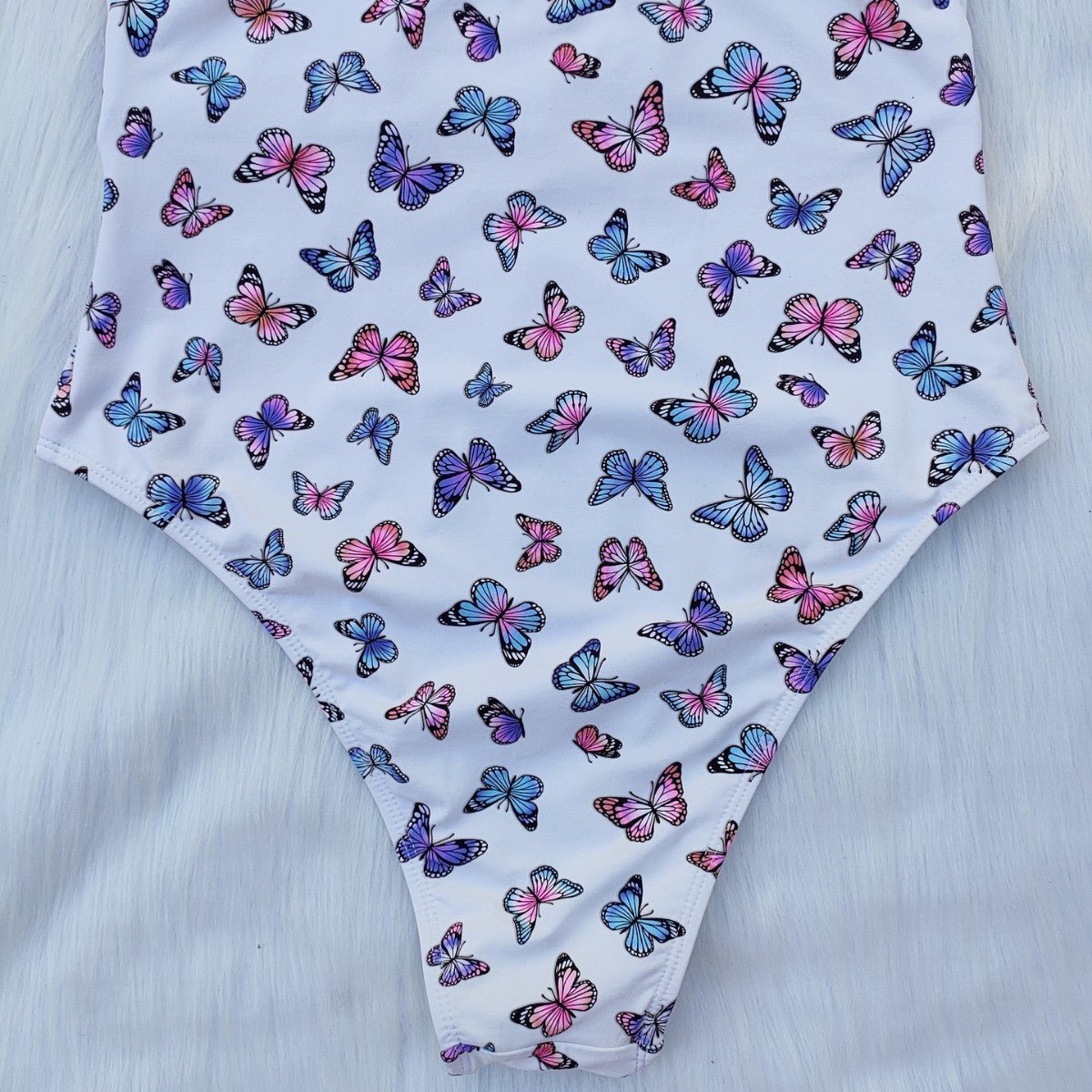 Maillot de bain femme taille haute avec imprimé papillon R&B